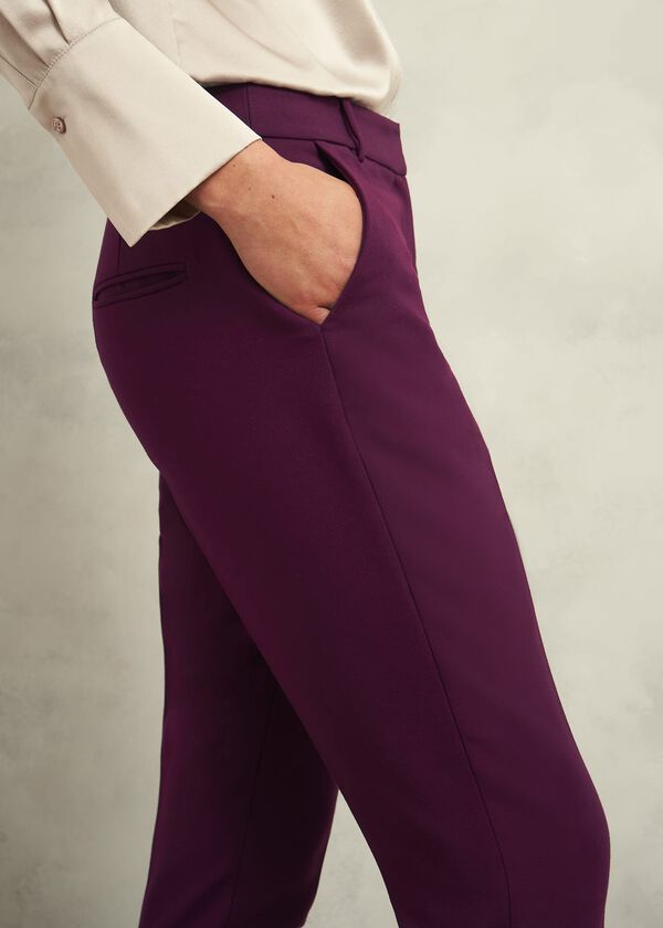 Hobbs Sami Tapered Trousers Warm Plum
