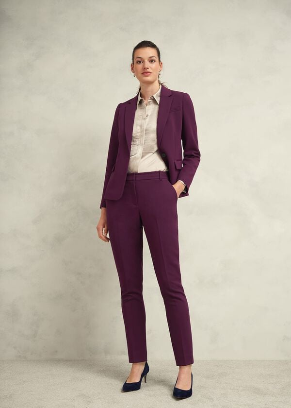 hobbs Sami Tapered Trousers Warm Plum