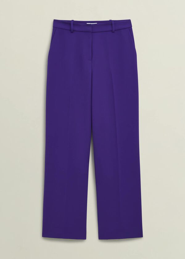 Hobbs Sami Wide Trousers Jewel Purple