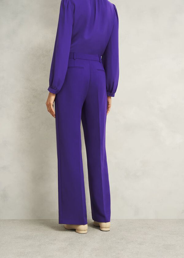Hobbs Sami Wide Trousers Jewel Purple