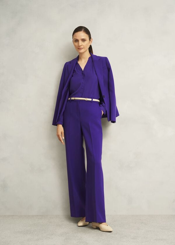 hobbs Sami Wide Trousers Jewel Purple
