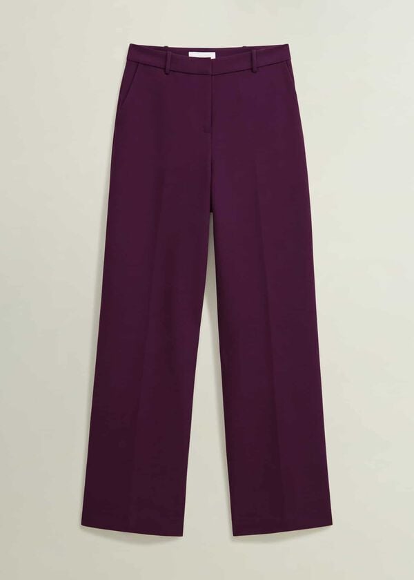 Hobbs Sami Wide Trousers Warm Plum