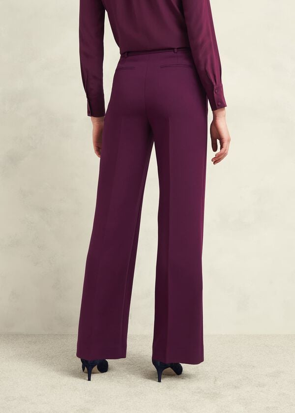 Hobbs Sami Wide Trousers Warm Plum