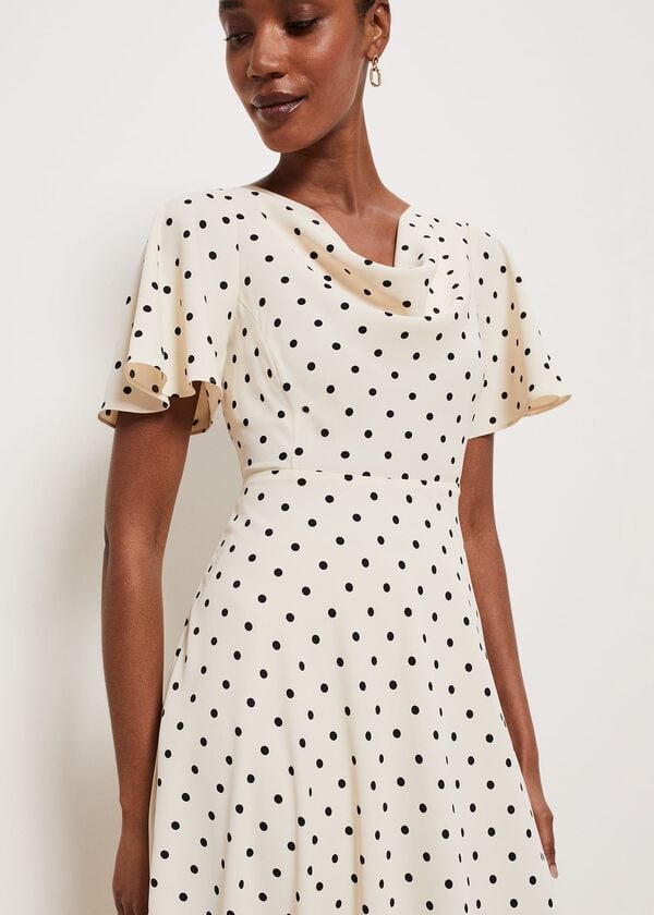 Hobbs Sandon Dress Ivory Black
