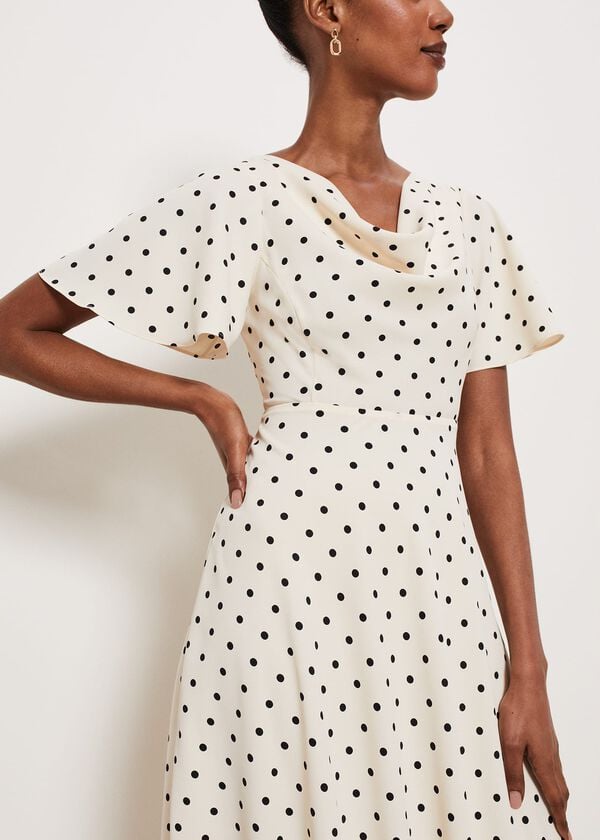 Hobbs Sandon Dress Ivory Black