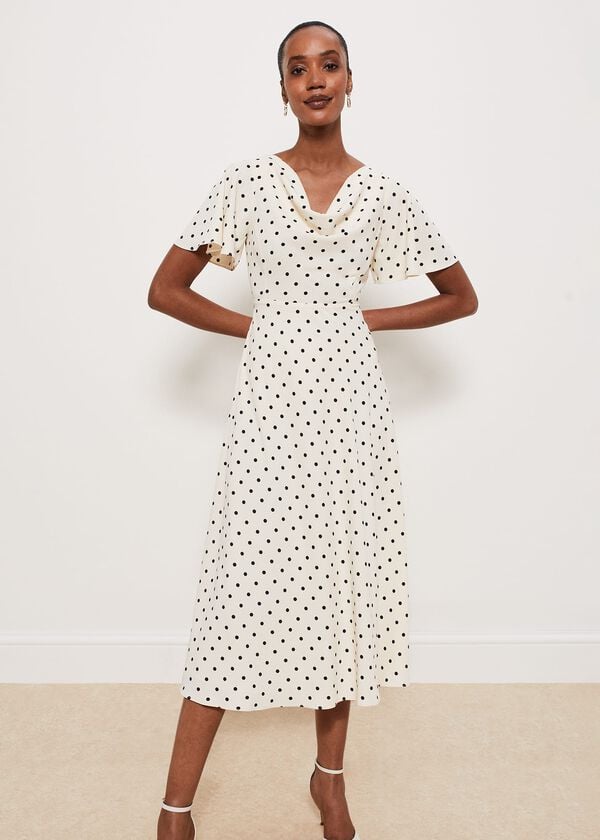 hobbs Sandon Dress Ivory Black