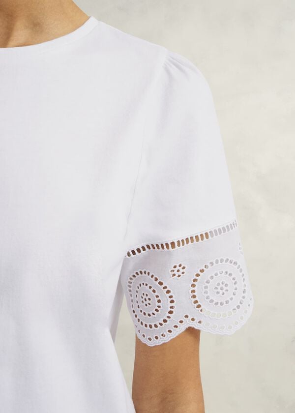 Hobbs Sandra Cotton Broderie Top Hobbs White