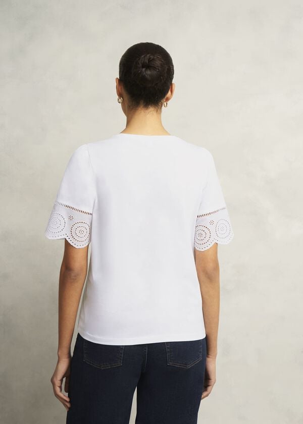 Hobbs Sandra Cotton Broderie Top Hobbs White