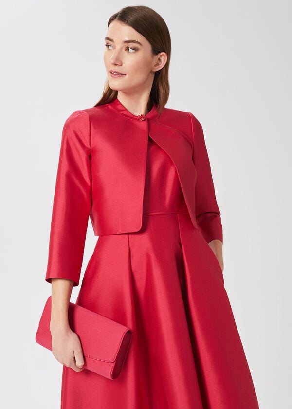 Hobbs Sarah Clutch Deep Fuchsia