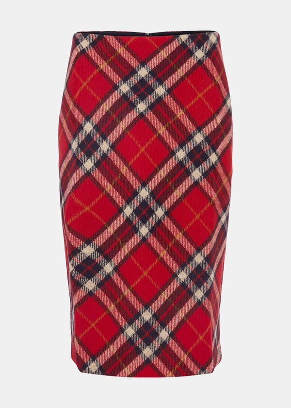 Hobbs Sariah Pencil Skirt Red Multi