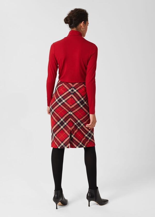 Hobbs Sariah Pencil Skirt Red Multi