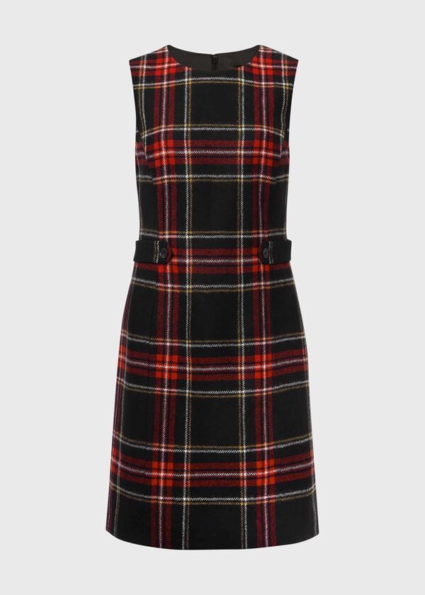 Hobbs Sariah Wool Dress Black Red