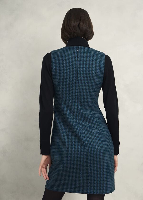 Hobbs Sariah Wool Dress Green Multi