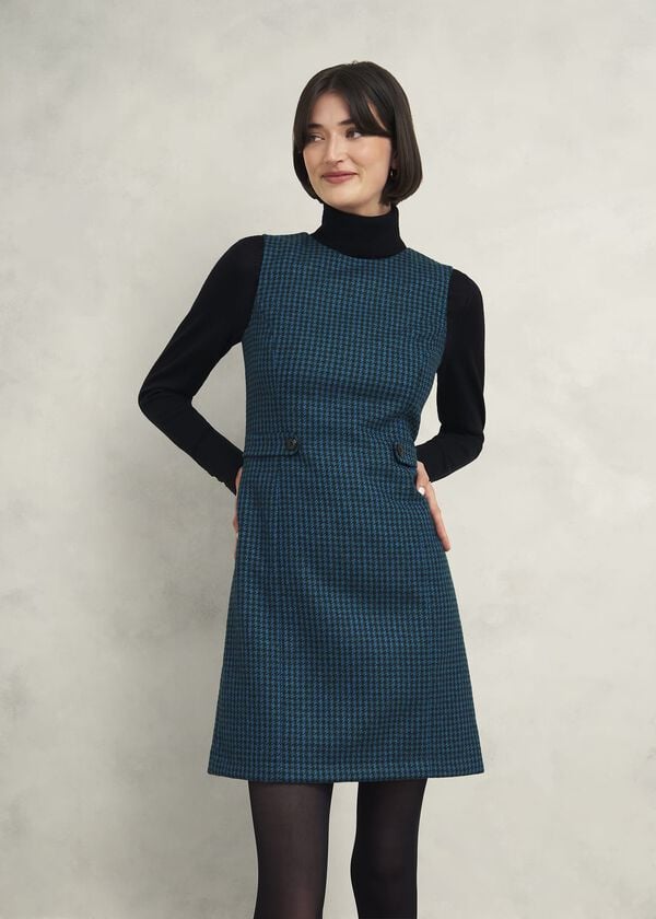 hobbs Sariah Wool Dress Green Multi
