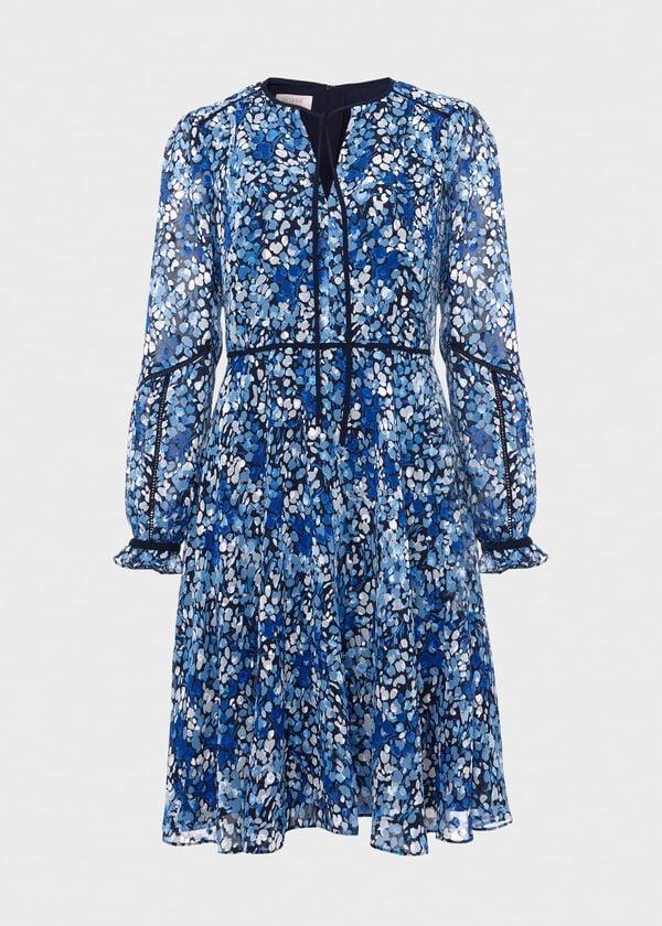 Hobbs Sasha Dress Blue Multi