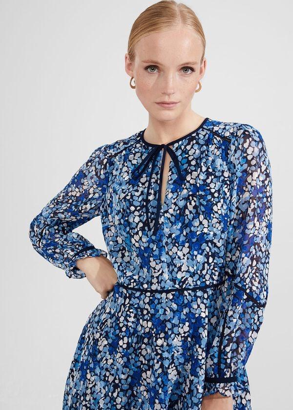 Hobbs Sasha Dress Blue Multi