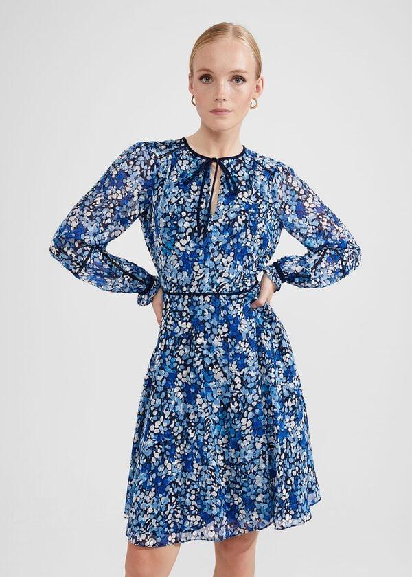 hobbs Sasha Dress Blue Multi