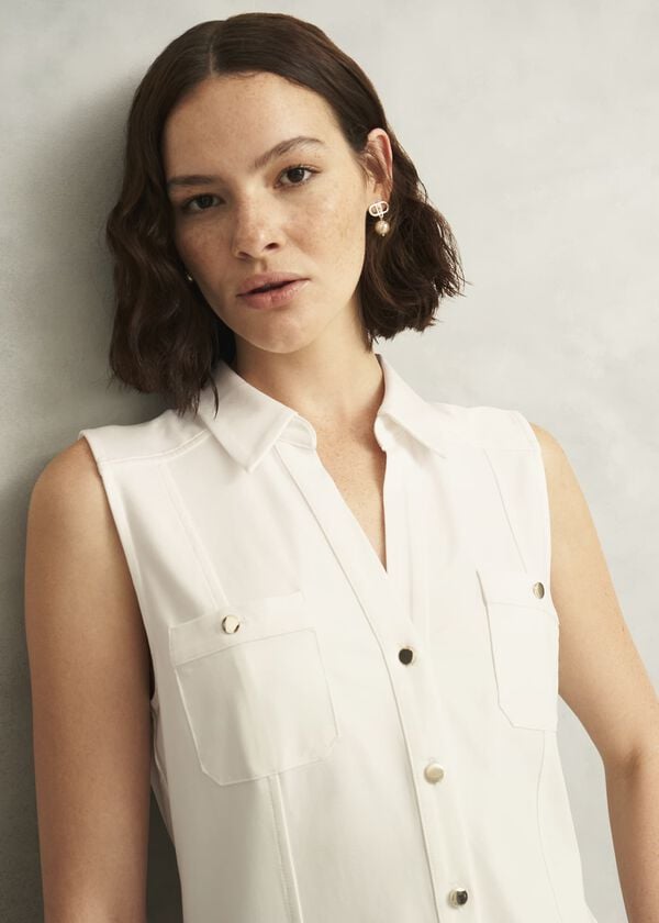 Hobbs Sasha Jersey Shirt Ivory