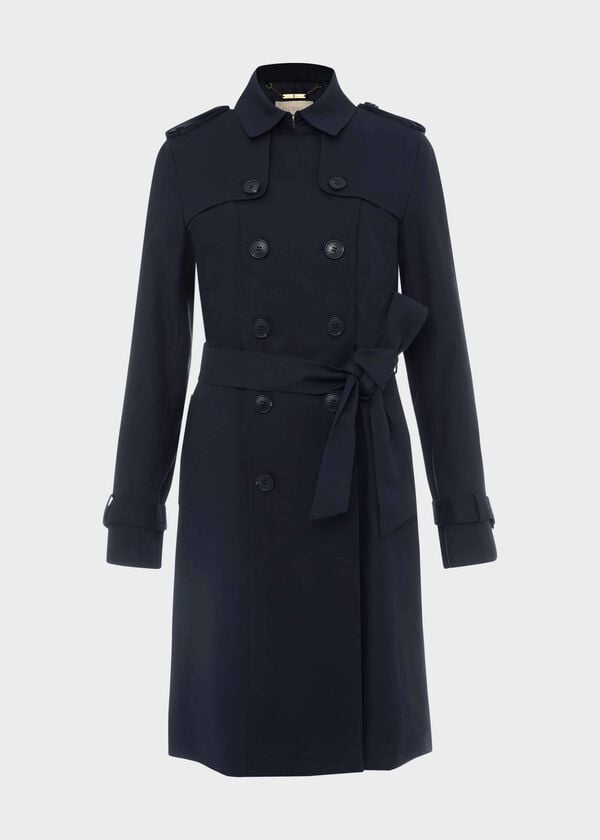 Hobbs Saskia Water Resistant Trench Coat Navy