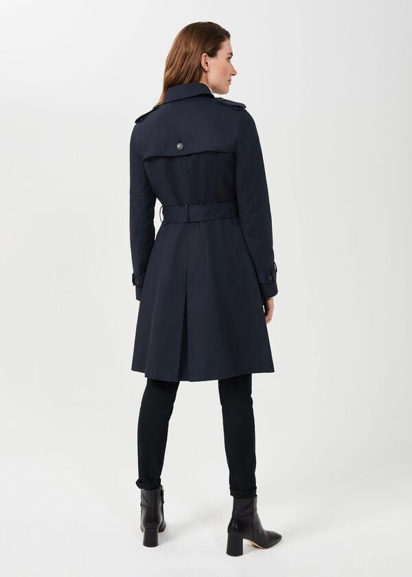 Hobbs Saskia Water Resistant Trench Coat Navy