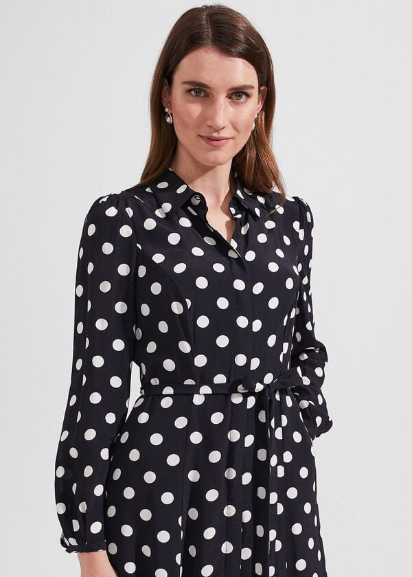 Hobbs Savannah Dress Navy Ivory