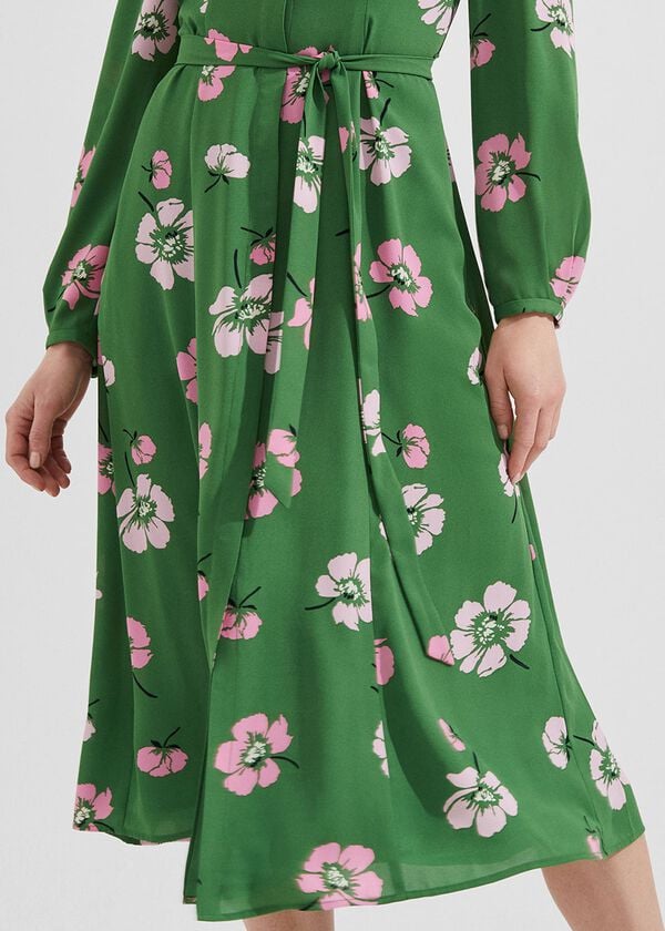 Hobbs Savannah Shirt Dress Pea Green Multi