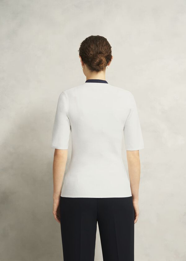 Hobbs Scarlett Knitted Top Ivory Navy