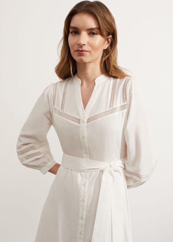 Hobbs Selset Dress White