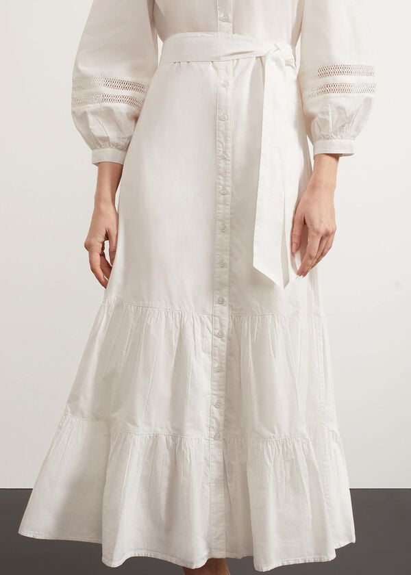 Hobbs Selset Dress White