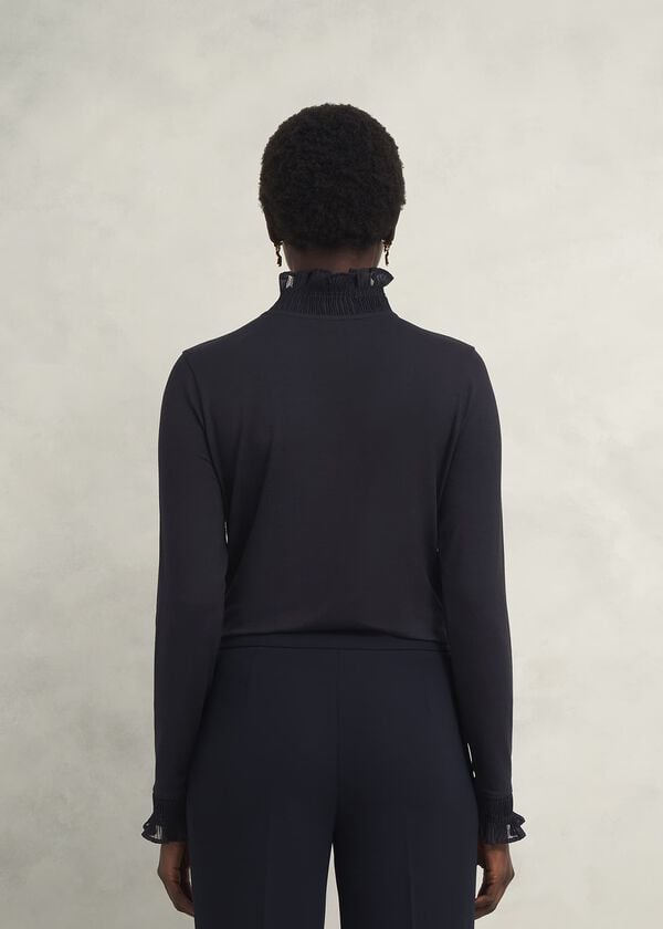 Hobbs Sera Frill Top Hobbs Navy