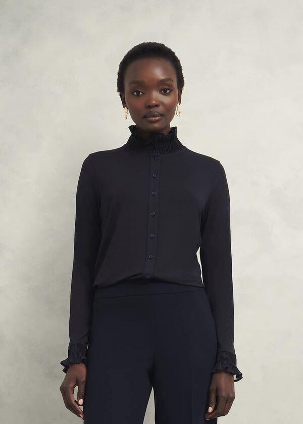 hobbs Sera Frill Top Hobbs Navy