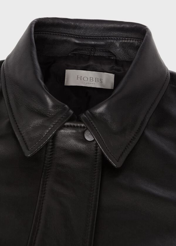 Hobbs Sera Leather Jacket Black