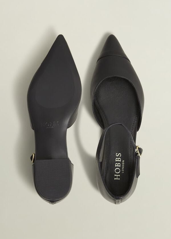 Hobbs Seren Leather Flats Black