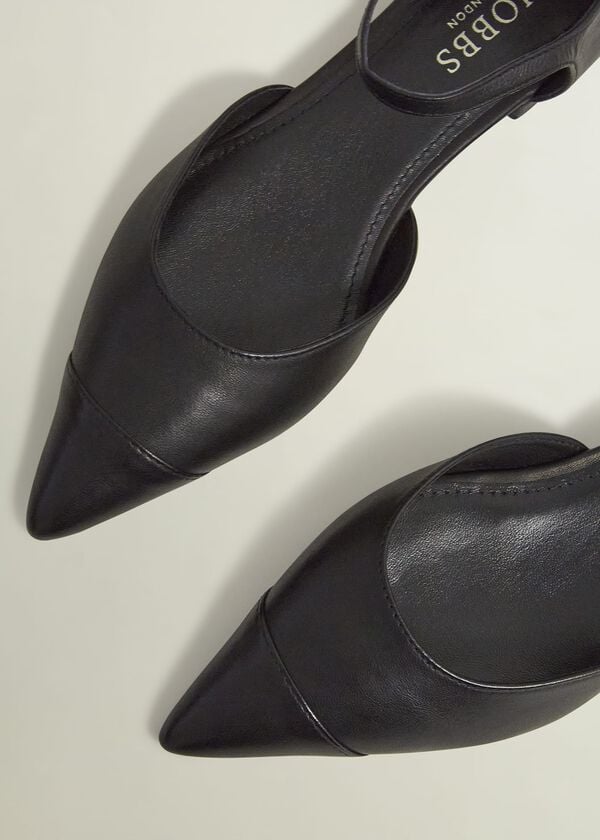 Hobbs Seren Leather Flats Black