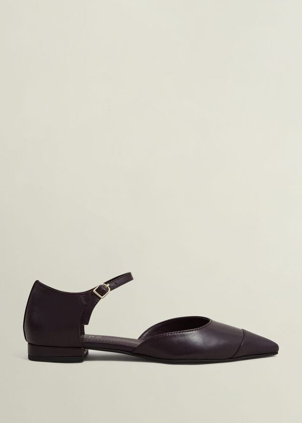 hobbs Seren Leather Flats Malbec Purple