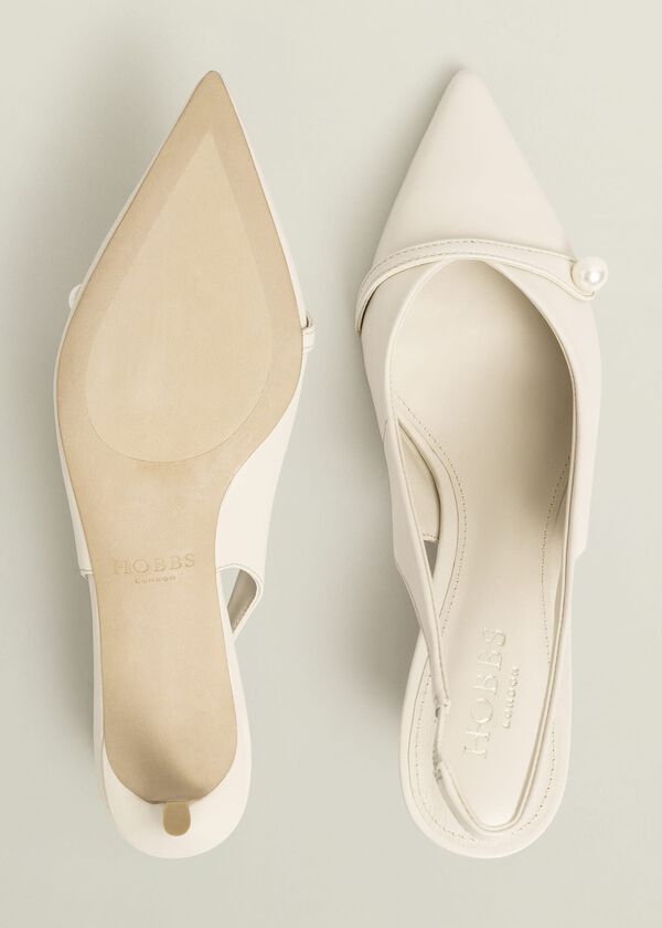 Hobbs Serena Leather Slingbacks Buttercream