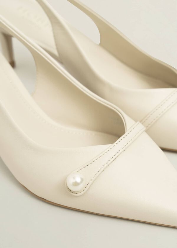 Hobbs Serena Leather Slingbacks Buttercream