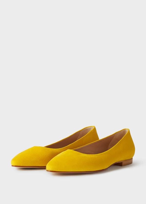 Hobbs Serena Suede Ballerinas Sunfloweryellow