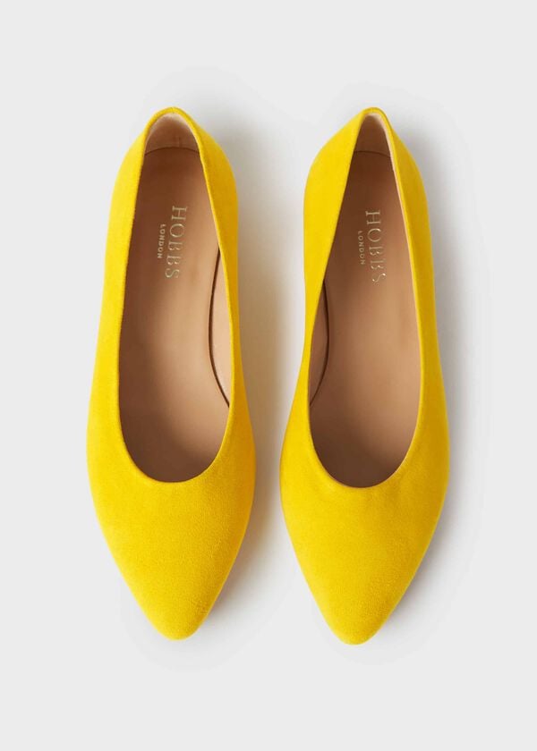 Hobbs Serena Suede Ballerinas Sunfloweryellow