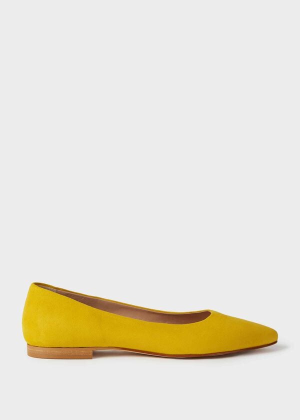 hobbs Serena Suede Ballerinas Sunfloweryellow