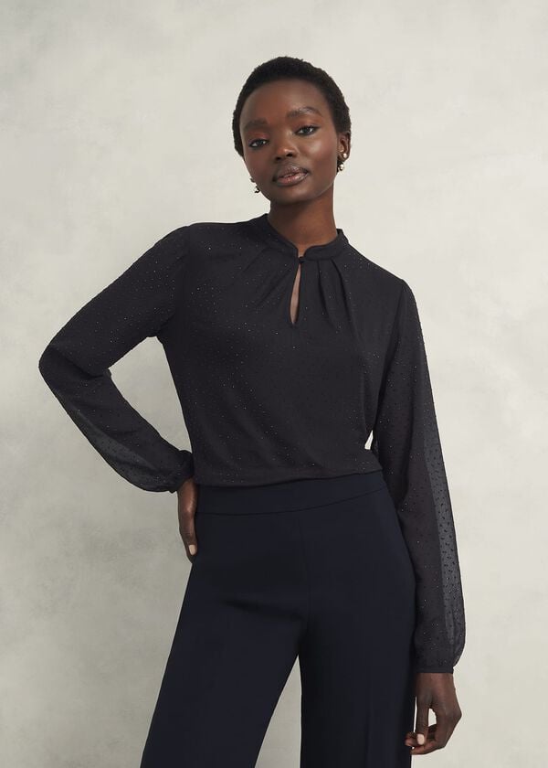 hobbs Shanice Sparkle Top Hobbs Navy