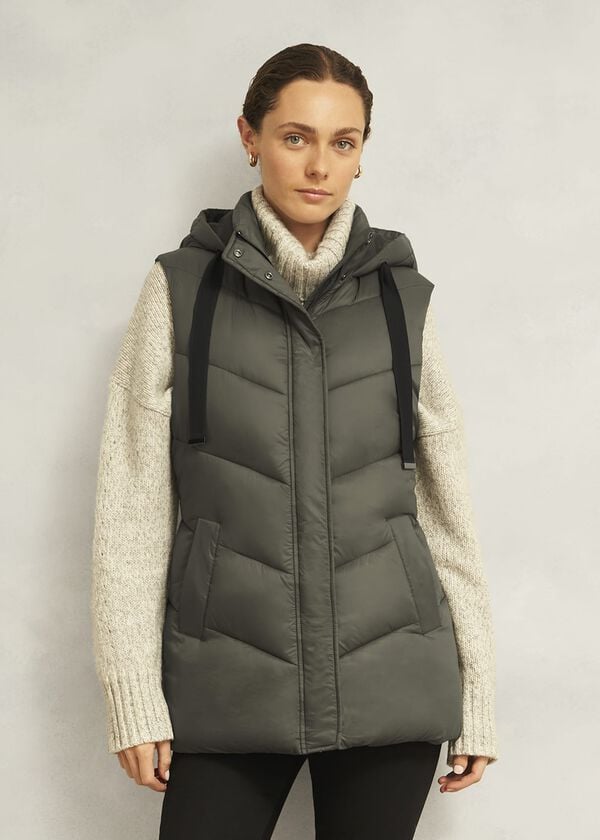 hobbs Sharni Sleeveless Puffer Olive