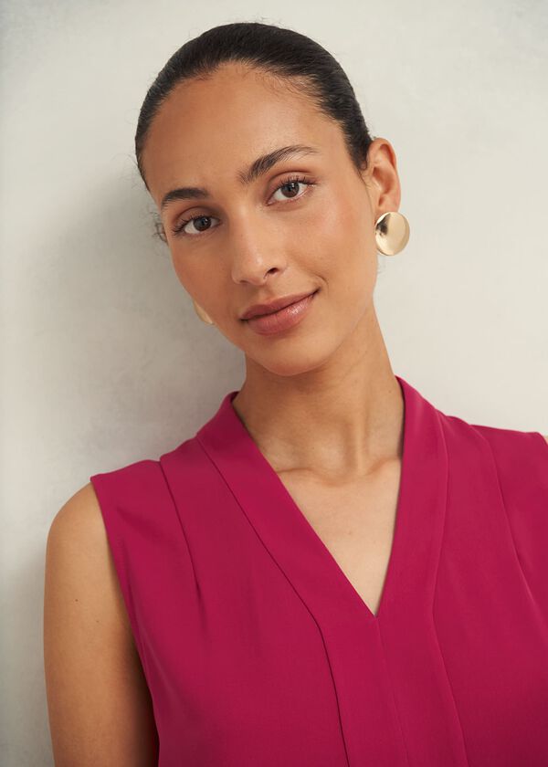 Hobbs Shelley Blouse Cranberry Pink