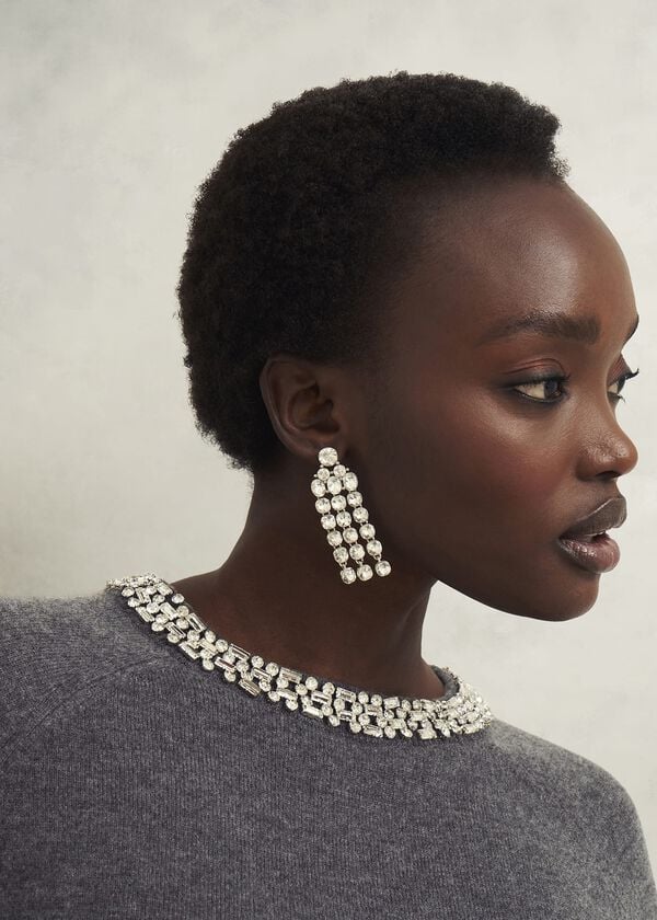 Hobbs Sherry Jumper With Cashmere Charcoal Grey