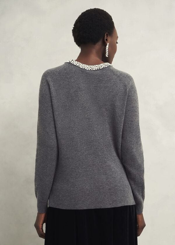 Hobbs Sherry Jumper With Cashmere Charcoal Grey