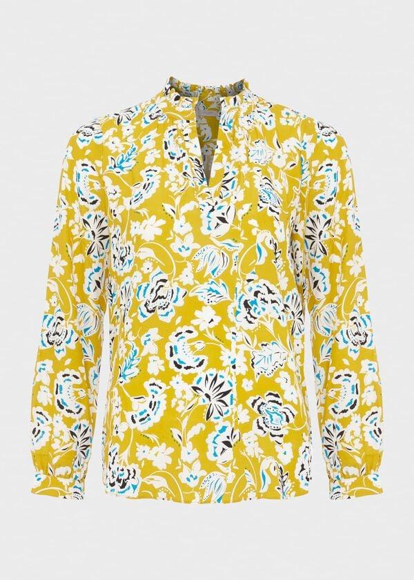 Hobbs Shona Blouse Yellow Multi