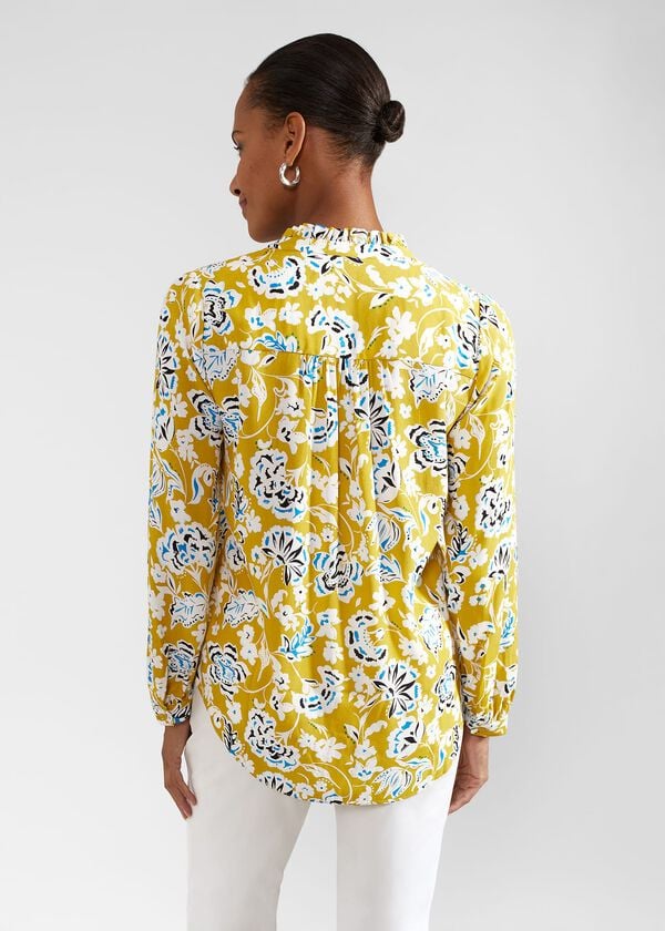 Hobbs Shona Blouse Yellow Multi