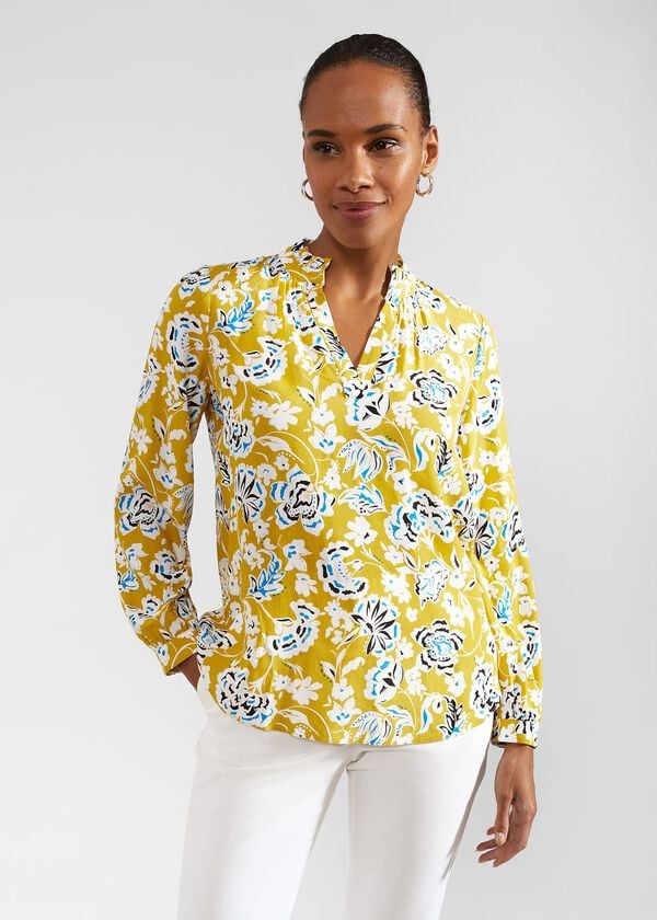 hobbs Shona Blouse Yellow Multi