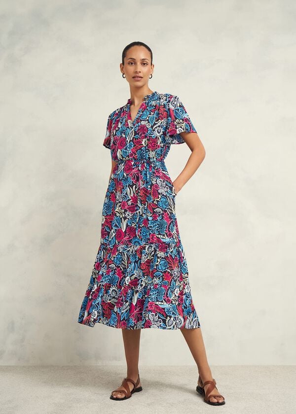 hobbs Sia Slv Dress Multi