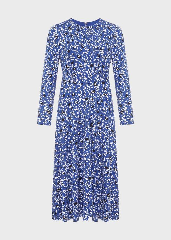 Hobbs Sian Jersey Dress Cobalt Multi